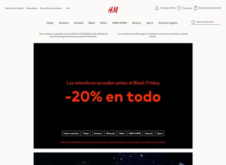 H&M black friday 2022
