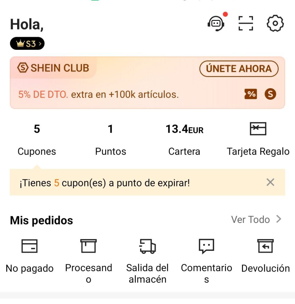 ubicación club shein en la app